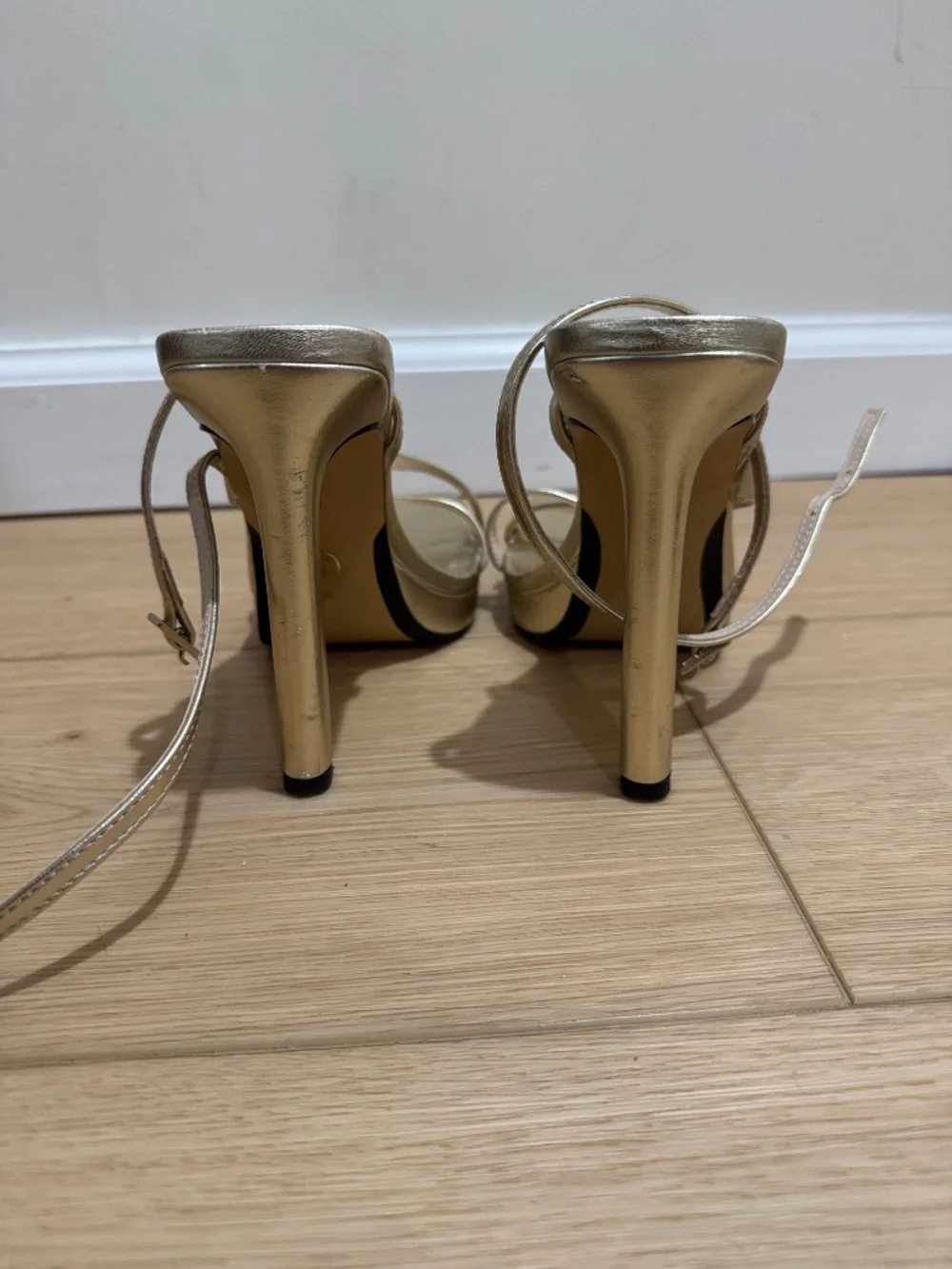 Zara Gold Metallic Platform Heels - Picture 2 of 6